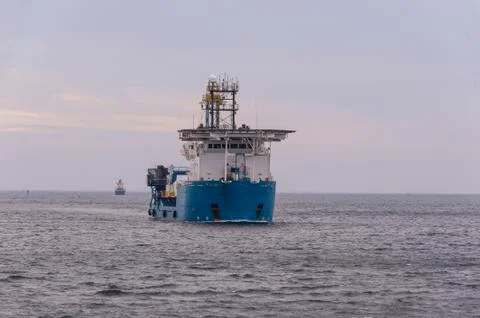 Class 2 Dynamic Positioning vessel Geoquip Saentis coming out of Buzzards Bay Stock Photos