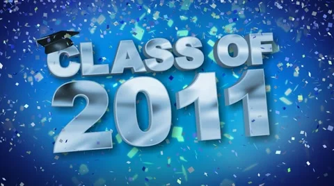 Class of 2011 Confetti Blue HD Stock Footage