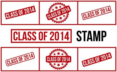 Class of 2014 Rubber Stamp Set Vector イラスト素材