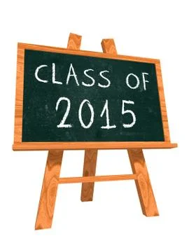 Class of 2015 on easel blackboard Stock Illustration
