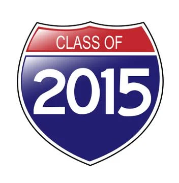 Class of 2015 Highway Sign Stock Illustration