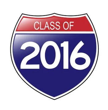 Class of 2016 Highway Sign Stock Illustration