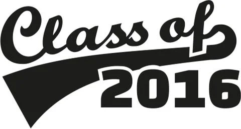 Class of 2016 retro font Stock Illustration