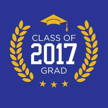 Class of 2017 Congratulations Graduate Typography Stock Illustration