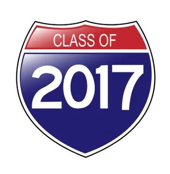 Class of 2017 Highway Sign Stock Illustration