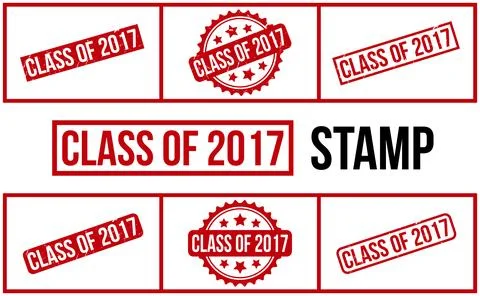 Class of 2017 Rubber Stamp Set Vector イラスト素材