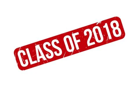 Class of 2018 rubber grunge stamp seal vector Illustrazione stock