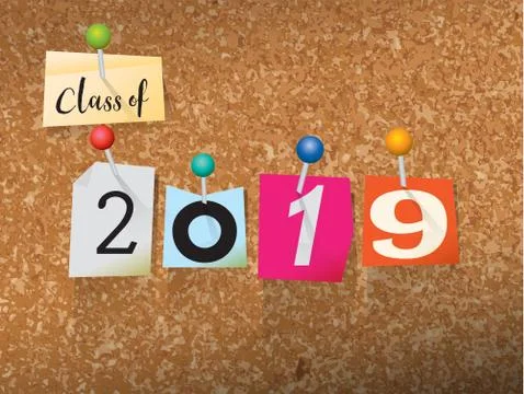 Class of 2019 Pinned Paper Concept Illustration Stock Illustration