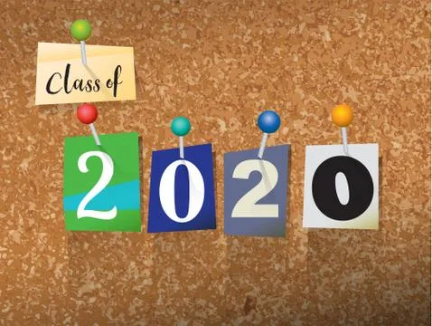 Class of 2020 Pinned Paper Concept Illustration Stock Illustration