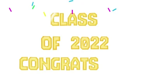 Class of 2022 congrats. Congratulation for graduates with plastic 3D rendered Stock Footage 170957782