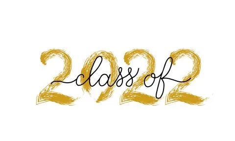 Class of 2022 lettering with dry brush stroke. Congratulations to graduates t Stock Illustration