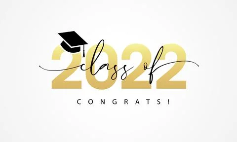 Class of 2022, word lettering script Stock Illustration