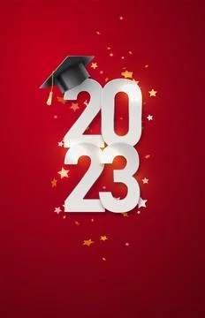 Class of 2023 badge design template. Congratulations graduates 2023 banner Stock Illustration