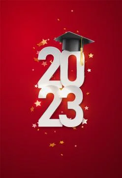 Class of 2023 Vector text for graduation gold design, congratulation event high Stock Illustration