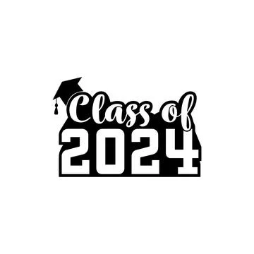 Class of 2024 Graduation Design. Vector icon. Stock Illustration