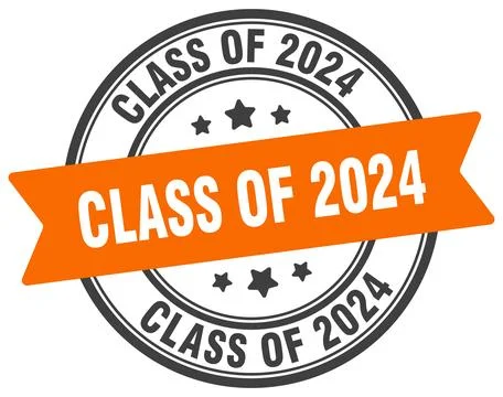 Class of 2024 stamp. class of 2024 label on transparent background. round sig 스톡 일러스트
