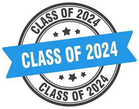 Class of 2024 stamp. class of 2024 label on transparent background. round sig イラスト素材
