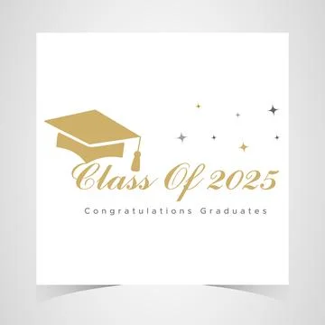Class of 2025 Congratulations Graduates. Diploma Graduation Senior Class of 2025 Stock Illustration