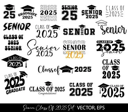 Class of 2025 Graduation Bundle  typography Graduation Quote Stock Illustration