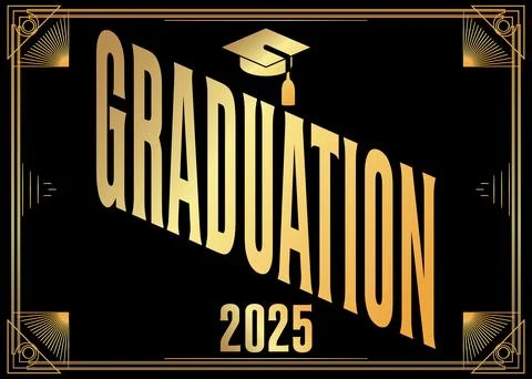 Class of 2025 Graduation design template. Vintage party invitation, congrat.. Stock Illustration