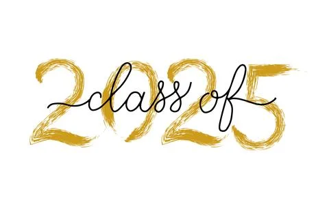 Class of 2025 lettering with dry brush stroke. Congratulations to graduates.. Stock Illustration