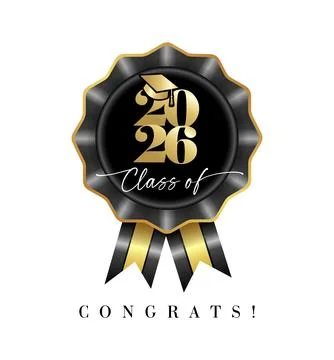 Class of 2026 3D badge icon design 스톡 일러스트