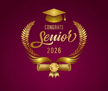 Class of 2026 3D golden objects Ilustração Stock
