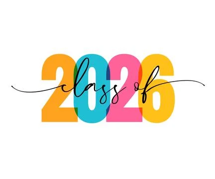Class of 2026 colored logo design for graduation t-shirt Stock Illustration