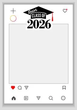 Class of 2026 Congratuation Graduation insta frame decoration Stock Illustration
