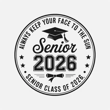 Class of 2026 Graduation Design with Cap and Scroll Stock Illustration