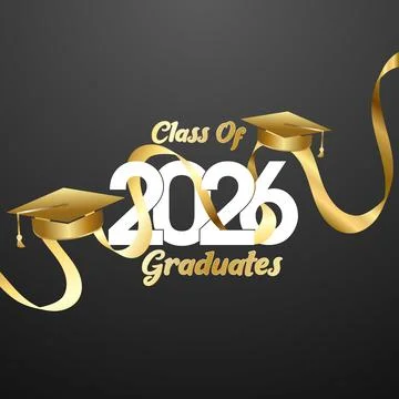 Class of 2026 Graduation Elegant Script Design Stock Illustration