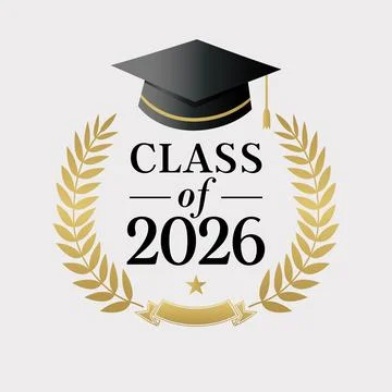 Class of 2026 logo design with award lourel Stock Illustration