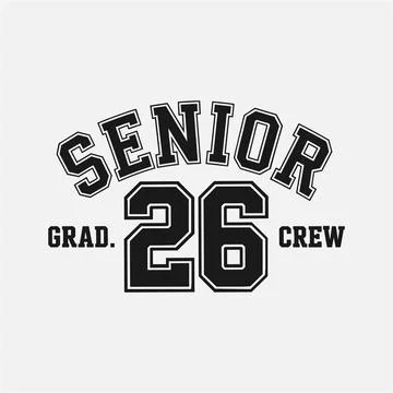 Class of 2026 Senior Graduation Design with Cap Stock Illustration