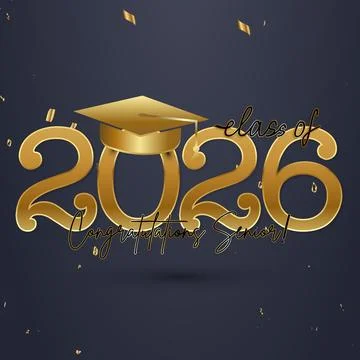 Class of 2026 Senior Graduation Elegant Design Stock Illustration