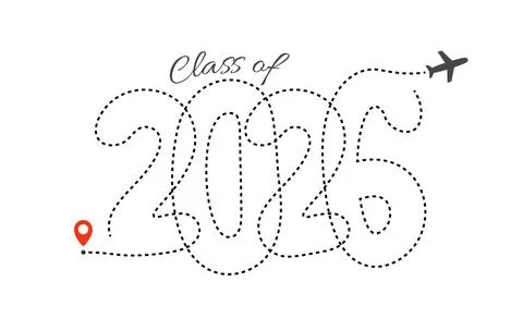 Class Off 2026 Seniour Year Graduation Logo. Graduate Invitation Card Logotype Stock Illustration