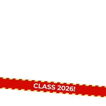Class Off 2026 Seniour Year Graduation Red Lines. School Calendar Frame Stock Illustration