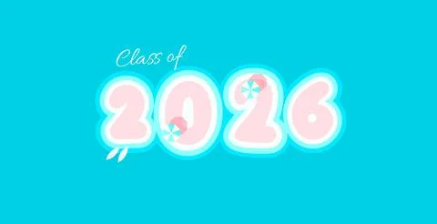 Class Off 2026 Seniour Year Graduation Logo. Graduate Invitation Card Logotype Stock Illustration