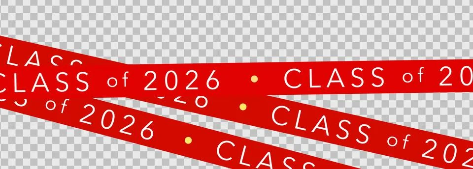 Class Off 2026 Seniour Year Graduation Red Lines. School Calendar Frame Stock Illustration