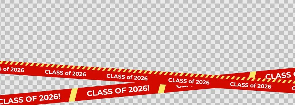 Class Off 2026 Seniour Year Graduation Red Lines. School Calendar Frame Stock Illustration