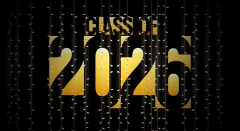 Class Off 2026 Seniour Year Graduation Logo. Graduate Invitation Card Logotype Stock Illustration