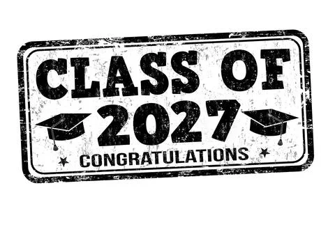 Class of 2027 stamp Stock Illustration