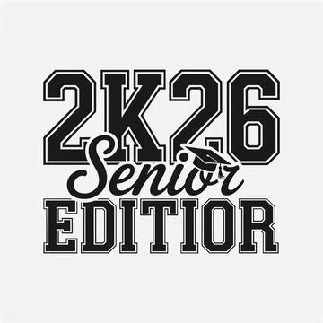Class of 2k26 Senior Graduation Design with Cap Stock Illustration