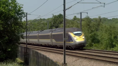 A Class 374 e320 Eurostar on HS1 at Shorne on the 9th June 2023 Stock Footage 314272846