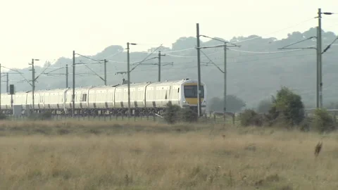 Class 375 Electric Multiple Unit at Benfleet Stock Footage 332048329