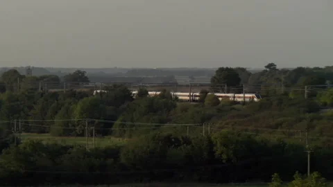 Class 800 LNER Azuma Train on the East Coast Mainline Video stock 141050873