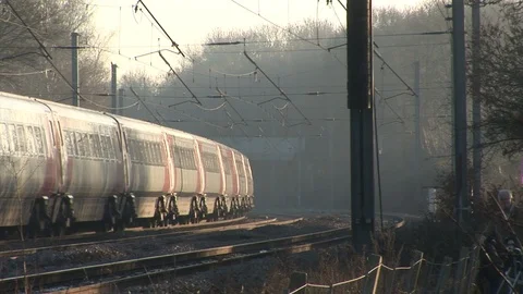 Class 91s at Brookmans Park 스톡 동영상 102621161