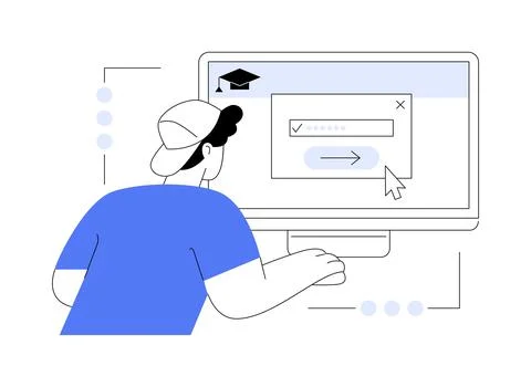 Class access code abstract concept vector illustration. Stock Illustration