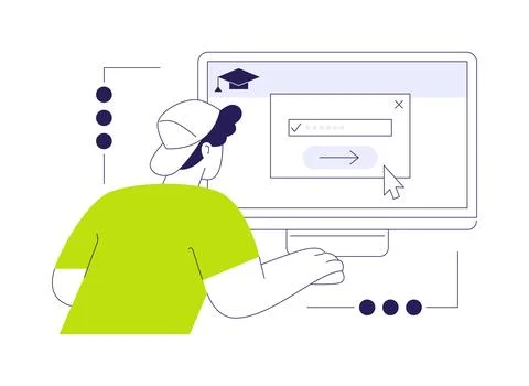 Class access code abstract concept vector illustration. Stock Illustration