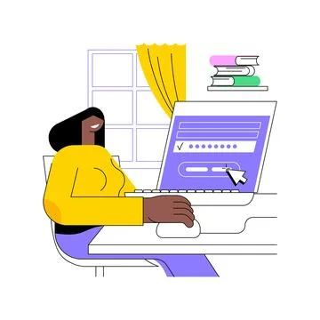 Class access code isolated cartoon vector illustrations. Stock Illustration