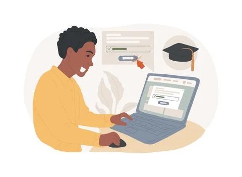 Class access code isolated cartoon vector illustrations. Stock Illustration